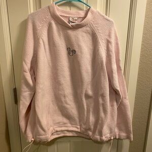 Disney Store XXL Pink Sweater Mickey Mouse Vintage Thick Pullover Embroidered